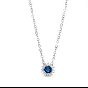 blue shapphire sterling silver necklace
